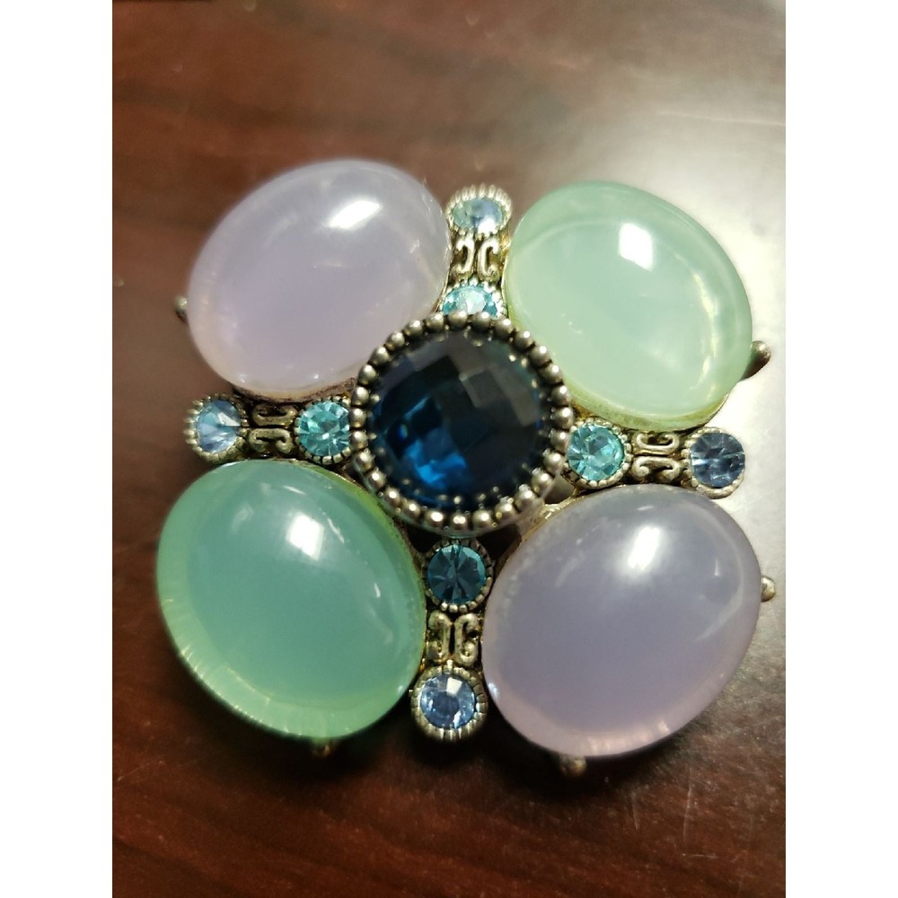 50-60's Vintage BROOCH/PENDANT Pink, Mint Green